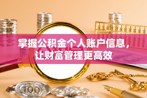 阳曲掌握公积金个人账户信息，让财富管理更高效