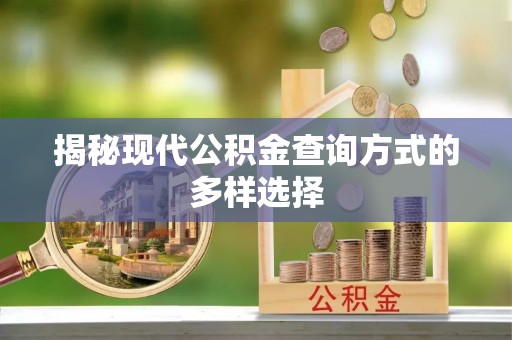阳曲揭秘现代公积金查询方式的多样选择