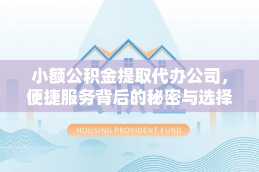 阳曲小额公积金提取代办公司，便捷服务背后的秘密与选择指南